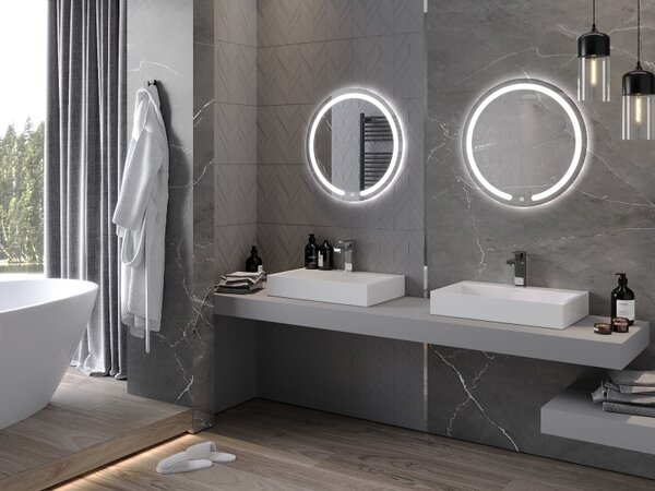 Mexen Rose, oglinda baie LED cu iluminare din spate 60x60 cm, 6000K, anti-aburire, 9810-060-060-611-00