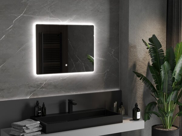 Mexen Sun, oglinda baie LED cu iluminare din spate 80x60 cm, 6000K, anti-aburire, 9807-080-060-611-00