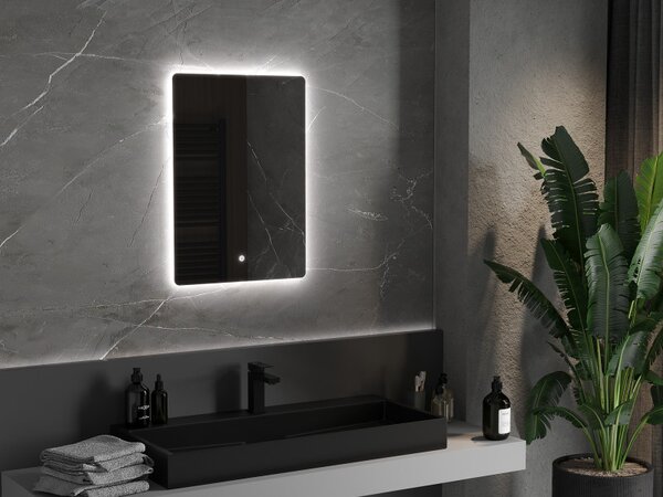 Mexen Sun, oglinda baie LED cu iluminare din spate 50 x 70 cm, 6000K, anti-aburire, 9807-050-070-611-00