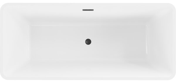 Mexen Tonia, cadă de sine stătătoare 170 x 75 cm, alb, preaplin negru mat, 52171707500-70