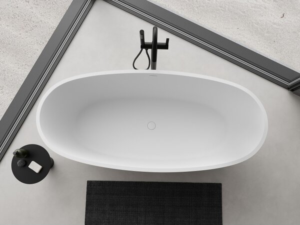 Mexen Torino, cadă de sine stătătoare din conglomerat 155x78 cm, alb mat, 57271557800