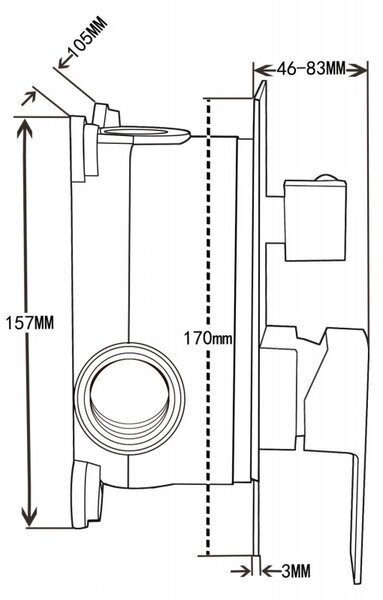 Mexen Uno, set de duș ascuns DR02, crom, 71435DR02-00