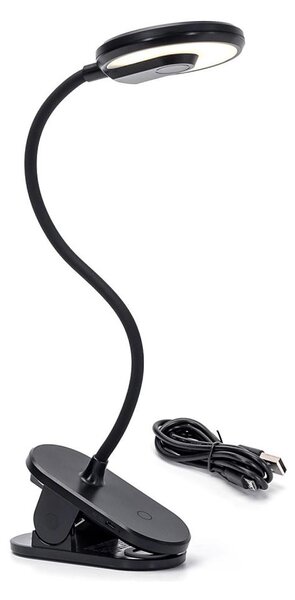 Lampă LED reîncărcabilă dimabilă de masă cu clemă Aigostar LED/2,5W/5V 1800mAh negru