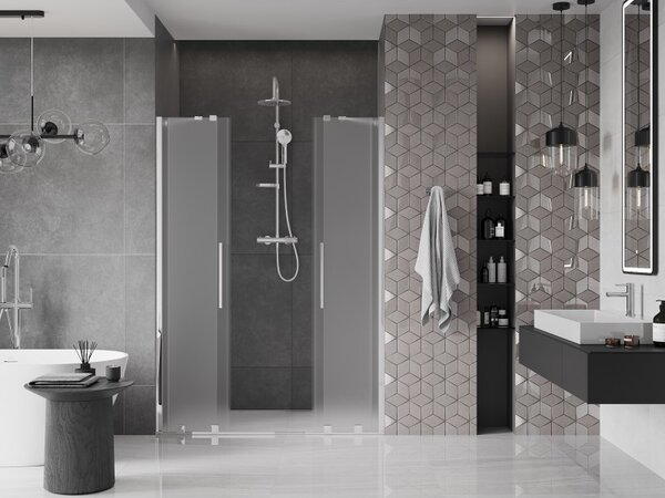 Mexen Velar Duo, usa de dus culisanta pentru deschidere 140 cm, sticla mat 8 mm, crom, 871-140-000-32-01