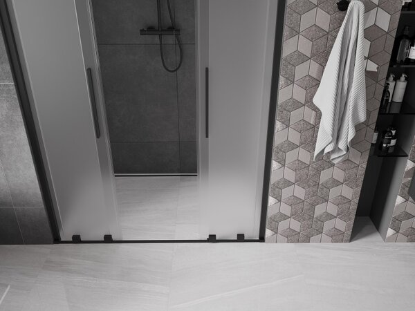 Mexen Velar Duo, usa de dus culisanta pentru deschidere 140 cm, sticla mat 8 mm, negru mat, 871-140-000-32-70
