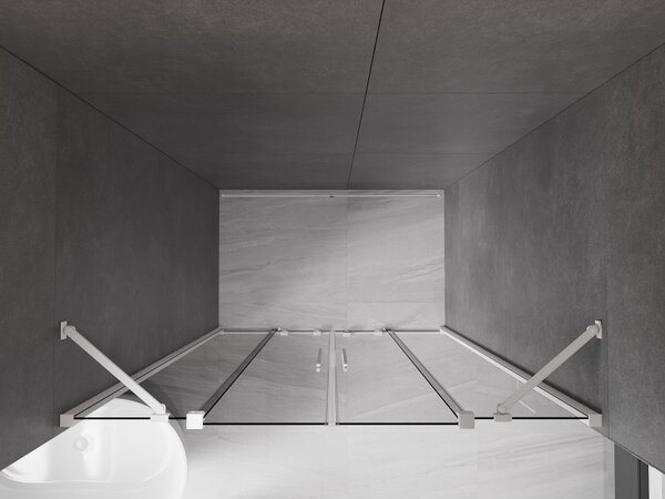 Mexen Velar Duo, usa de dus culisanta pentru deschidere 140 cm, sticla gri 8 mm, alb mat, 871-140-000-42-20