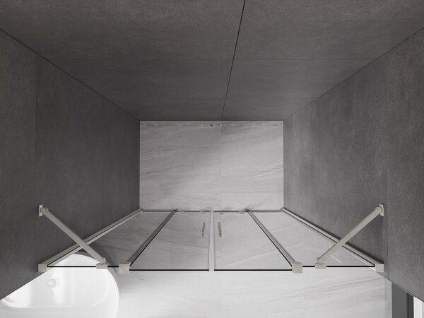Mexen Velar Duo, usa de dus culisanta pentru deschidere 140 cm, sticla gri 8 mm, otel periat, 871-140-000-42-97