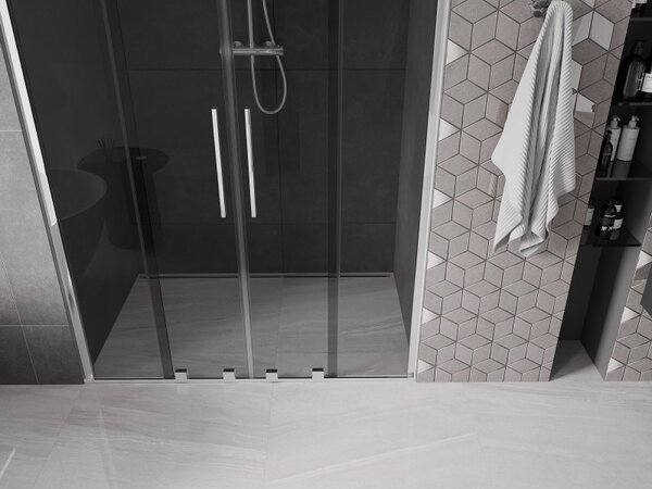 Mexen Velar Duo, usa de dus culisanta pentru deschidere 140 cm, sticla gri 8mm, crom, 871-140-000-42-01