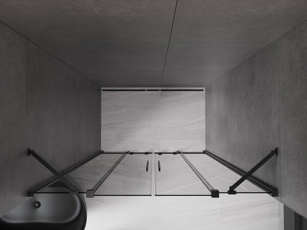 Mexen Velar Duo, usa de dus culisanta pentru deschidere 140 cm, sticla gri 8mm, negru mat, 871-140-000-42-70