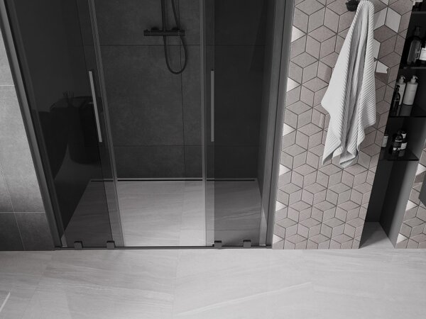 Mexen Velar Duo, usa de dus culisanta pentru deschidere 140 cm, sticla gri 8 mm, grafit lustruit, 871-140-000-42-95