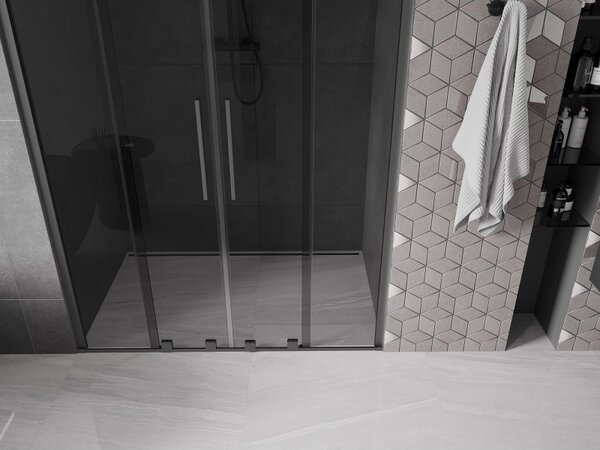 Mexen Velar Duo, usa de dus culisanta pentru deschidere 140 cm, sticla gri 8 mm, grafit lustruit, 871-140-000-42-95