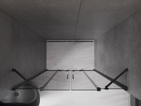 Mexen Velar Duo, usa de dus culisanta pentru deschidere 140 cm, sticla gri 8 mm, grafit lustruit, 871-140-000-42-95
