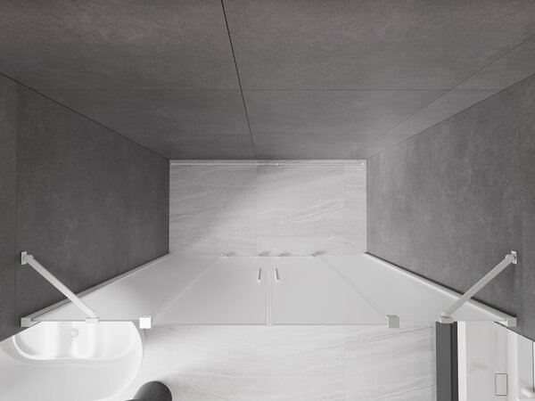 Mexen Velar Duo, usa de dus culisanta pentru deschidere 170 cm, sticla mat 8 mm, alb mat, 871-170-000-32-20