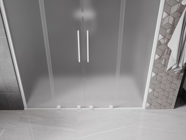 Mexen Velar Duo, usa de dus culisanta pentru deschidere 170 cm, sticla mat 8 mm, alb mat, 871-170-000-32-20
