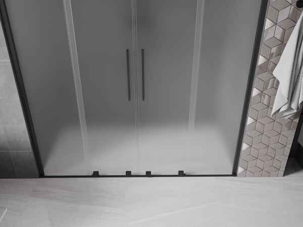 Mexen Velar Duo, usa de dus culisanta pentru deschidere 180 cm, sticla mat 8 mm, negru mat, 871-180-000-32-70