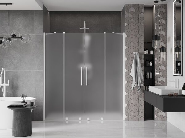 Mexen Velar Duo, usa de dus culisanta pentru deschidere 170 cm, sticla mat 8 mm, alb mat, 871-170-000-32-20