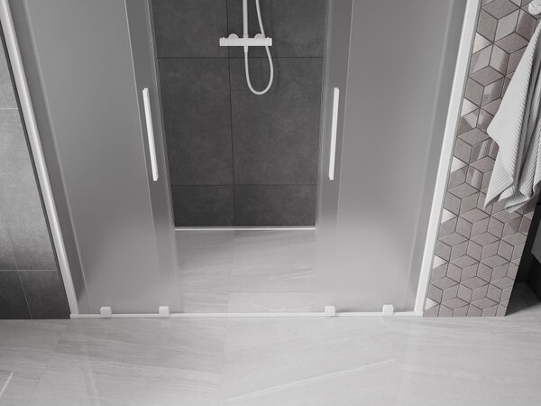 Mexen Velar Duo, usa de dus culisanta pentru deschidere 170 cm, sticla mat 8 mm, alb mat, 871-170-000-32-20