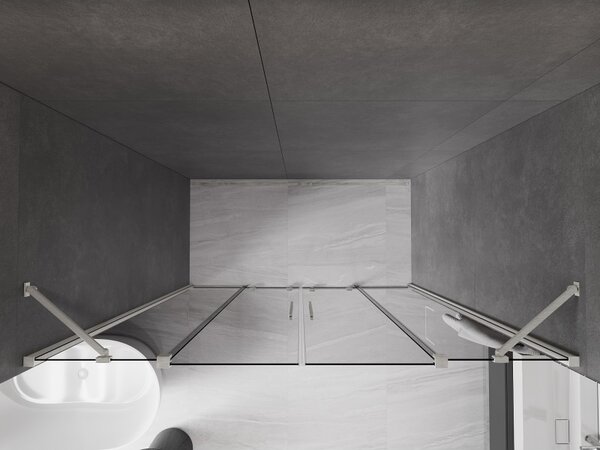 Mexen Velar Duo, usa de dus culisanta pentru deschidere 170 cm, sticla gri 8 mm, otel periat, 871-170-000-42-97