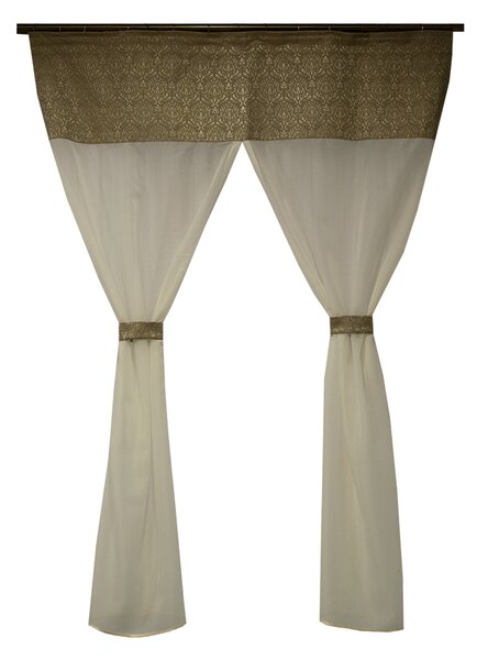 Perdea Velaria in ivoire si baroc bej, 130x170 cm