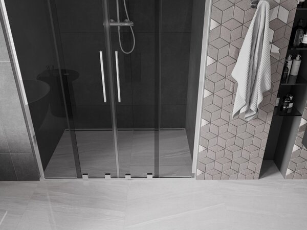 Mexen Velar L Duo, usa de dus culisanta pentru deschidere 140 cm, sticla gri 8 mm, crom, 871-140-003-42-01