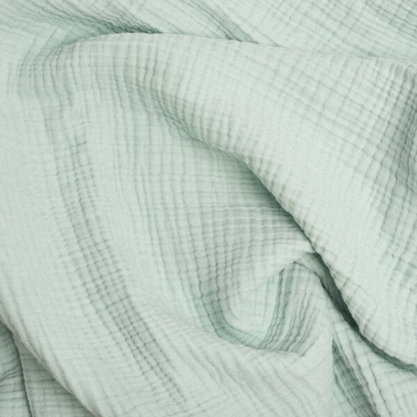 Prosop bebelus cu gluga din muselina patru straturi 80x80 cm Kidizi Light Mint, 100% bumbac delicat si absorbant