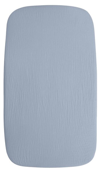 Set 2 cearceafuri din muselina cu elastic roata pentru patut cosleeper 90x50 cm Kidizi jeans, bumbac 100%