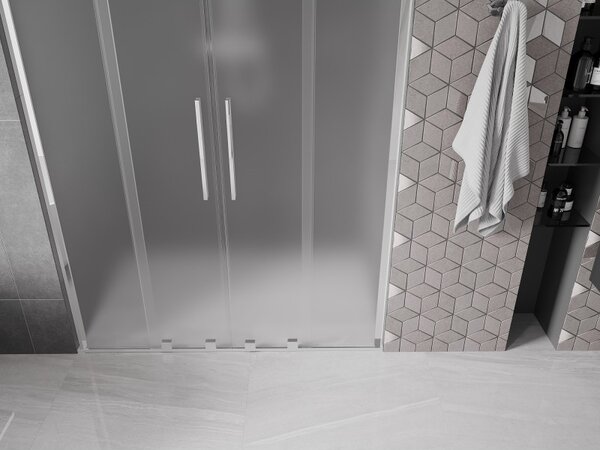 Mexen Velar L Duo, usa de dus culisanta pentru deschidere 140 cm, sticla mat 8 mm, crom, 871-140-003-32-01