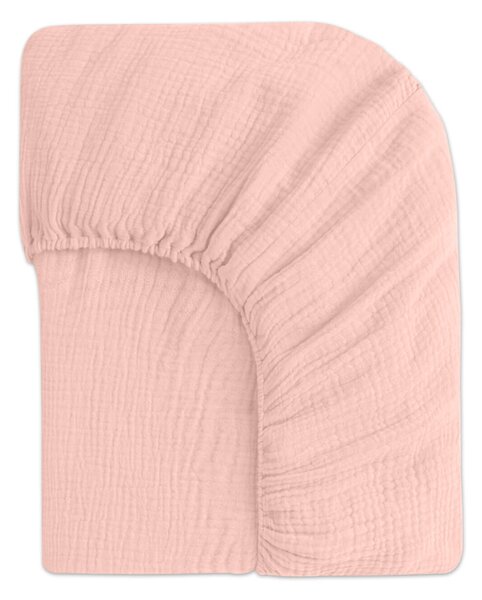 Set 2 cearceafuri din muselina cu elastic roata pentru patut cosleeper 90x50 cm Kidizi pink , bumbac 100%