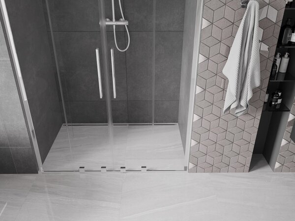 Mexen Velar L Duo, usa de dus glisant pentru deschidere 150 cm, sticla transparenta 8 mm, crom, 871-150-003-02-01