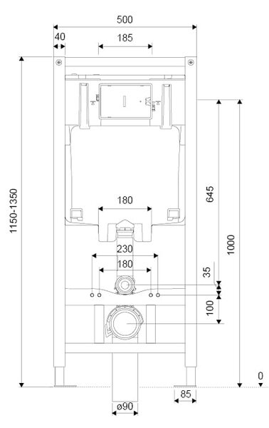 Excellent Shiro cadru încastrat pentru vas wc suspendat INEX.SH2.1110.500