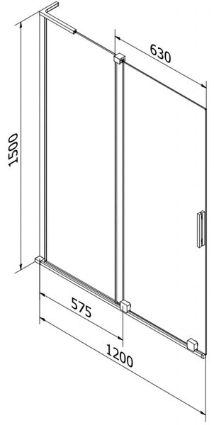 Mexen Velar L, paravan de baie glisant cu 2 aripi 120 x 150 cm, sticlă mată 8 mm, crom, 896-120-003-31-01