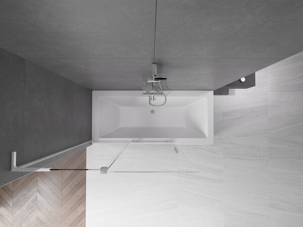Mexen Velar L, paravan de baie glisant cu 2 aripi 120 x 150 cm, sticlă transparentă de 8 mm, profil cromat, 896-120-003-01-01