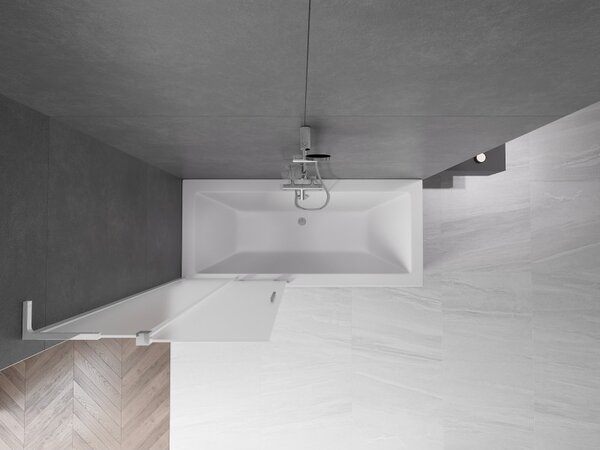 Mexen Velar L, paravan de baie glisant cu 2 aripi 80 x 150 cm, sticlă mată 8 mm, crom, 896-080-003-31-01