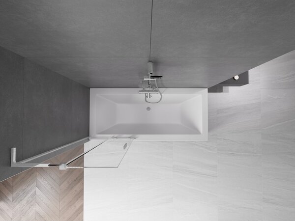Mexen Velar L, paravan de baie glisant cu 2 aripi 70 x 150 cm, sticlă transparentă de 8 mm, profil cromat, 896-070-003-01-01