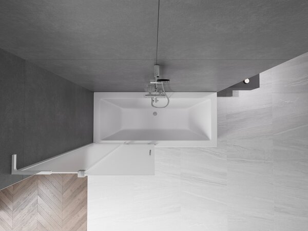 Mexen Velar L, paravan de baie glisant cu 2 aripi 90 x 150 cm, sticlă mată 8 mm, crom, 896-090-003-31-01