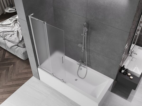 Mexen Velar L, paravan de baie glisant cu 2 aripi 90 x 150 cm, sticlă mată 8 mm, crom, 896-090-003-31-01