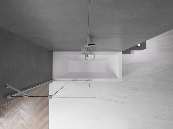 Mexen Velar, paravan de baie glisant cu 2 aripi 100 x 150 cm, sticlă transparentă de 8 mm, oțel periat, 896-100-000-01-97