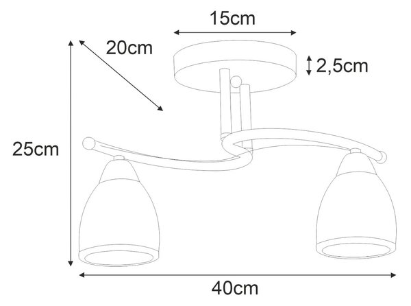 Kaja Samira lampă de tavan 2x40 W alb-patină K-JSL-8090/2AB