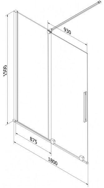 Mexen Velar, paravan de baie glisant cu 2 aripi 180 x 150 cm, sticlă mată 8 mm, alb mat, 896-180-000-31-20
