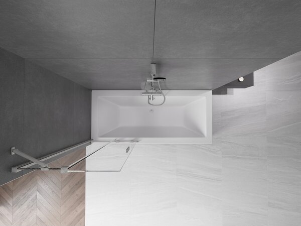Mexen Velar, paravan de baie glisant cu 2 aripi 70 x 150 cm, sticlă transparentă de 8 mm, oțel periat, 896-070-000-01-97