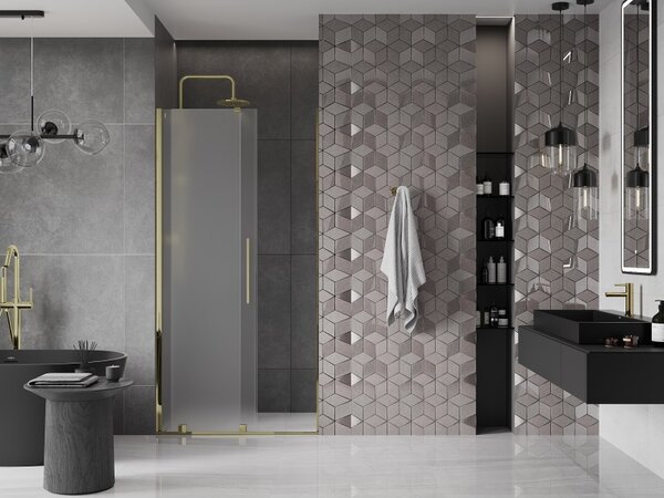 Mexen Velar, usa de dus culisanta pentru deschidere 110 cm, sticla mat 8 mm, auriu lucios, 871-110-000-31-50