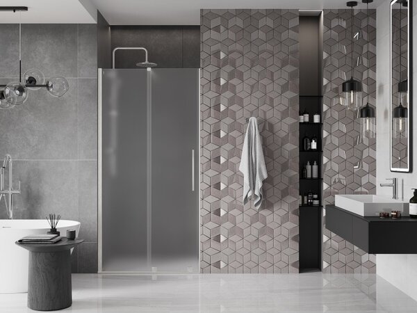 Mexen Velar, usa de dus culisanta pentru deschidere 100 cm, sticla mat 8 mm, otel periat, 871-100-000-31-97