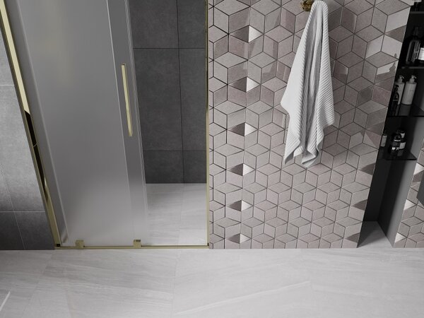 Mexen Velar, usa de dus culisanta pentru deschidere 110 cm, sticla mat 8 mm, auriu lucios, 871-110-000-31-50