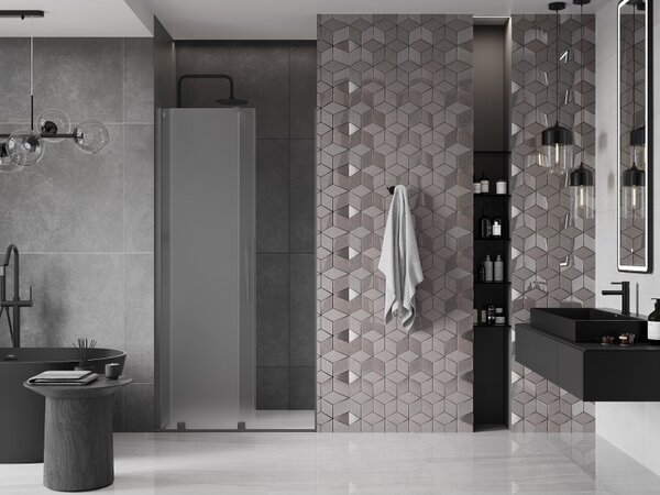 Mexen Velar, usa de dus culisanta pentru deschidere 100 cm, sticla mat 8 mm, grafit lustruit, 871-100-000-31-95