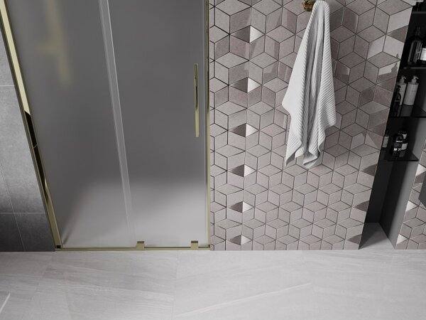 Mexen Velar, usa de dus culisanta pentru deschidere 110 cm, sticla mat 8 mm, auriu lucios, 871-110-000-31-50