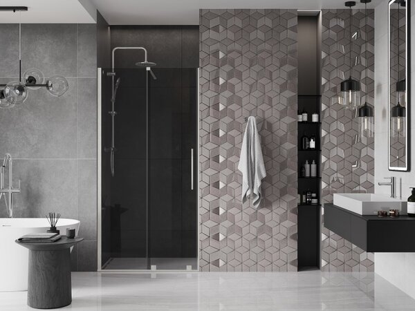 Mexen Velar, usa de dus culisanta pentru deschidere 100 cm, sticla gri 8 mm, otel periat, 871-100-000-41-97