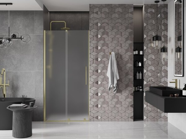Mexen Velar, usa de dus culisanta pentru deschidere 110 cm, sticla mat 8 mm, auriu mat, 871-110-000-31-55