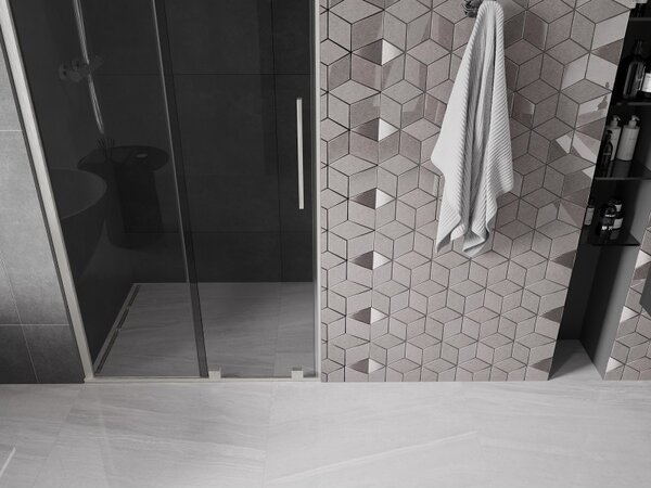 Mexen Velar, usa de dus culisanta pentru deschidere 100 cm, sticla gri 8 mm, otel periat, 871-100-000-41-97