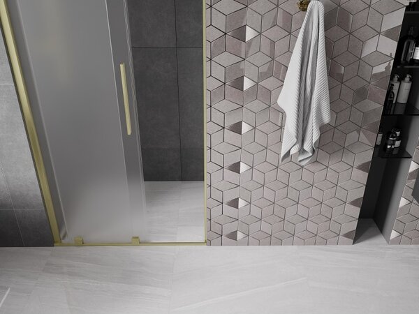 Mexen Velar, usa de dus culisanta pentru deschidere 110 cm, sticla mat 8 mm, auriu mat, 871-110-000-31-55