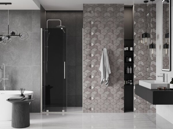 Mexen Velar, usa de dus culisanta pentru deschidere 100 cm, sticla gri 8 mm, otel periat, 871-100-000-41-97